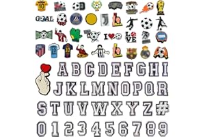 JSTHHTT 72 Pièces Charmes de Chaussures, Breloques pour Chaussures de Football, Décoration de Numéro Lettre Breloques, Accessoires de Breloques, pour Garçons, Enfants, Adolescents et Adultes