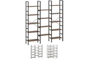 KIMENICH Libreria con 14 ripiani, libreria scaffale, scaffale trasformabile, dritto, a forma di L, per soggiorno, studio, ufficio, 166 x 152 x 30 cm (nero)