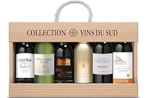 LA GRANDE VINOTHÈQUE Collection Vins du Sud - Red Wine Gift Set from South of France - in Wooden Gift Pack (6 x 0.375 l) (Packaging may vary)