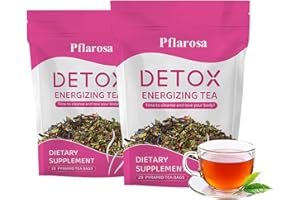 PFLAROSA Detox Tee zum Abnehmen 56 Beutel – 8 Wochen Entgiftung & Stoffwechselkur mit Kräutern wie Camellia, Ginseng & Löwenzahn – Koffeinfreier Kräutertee zur Unterstützung beim Abnehmen & für die Verdauung