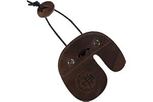 Valhalla Gear, Left Handed Archery Finger Tab Handmade from Full Grain Leather - Recurve Bows, Finger Protector, Archer Essentials - Bourbon Brown
