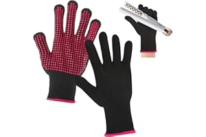 Dimeho 2 Stück Professionelle Hitzebeständige Handschuhe, Rutschfeste Silikon-Noppen, Hitzeschutz-Handschuhe für Haarstyling, Hitzeblockierende Arbeitshandschuhe für Frauen