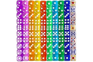 ILamourCar 100 Pieces Dice Set, 10 x 10 12mm 6 Sided Game Dice, for Tenzi, Farkle, Yahtzee, Bunco or Teaching Math
