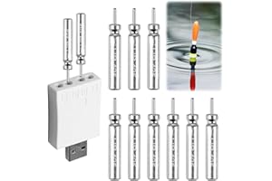 GAOUTO Lot de 9 piles CR425 compatibles avec les flotteurs LED - Rechargeables - Pour cloches d'alarme de pêche et flotteurs de pêche - Avec chargeur et batteries