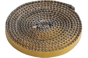 QINYOULHAUSE Guarnizione Stufa a Legna Autoadesiva in Fibra di Vetro Resistente al Calore Fino a 500°C per Stufe Caminetti Forni Camini Tubo e Smoker (3mm*10mm*2m)