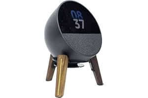 Alloery Desk Stand Compatible with Echo Spot Wood and Homepod mini Stand Protect Speaker Sound Better Stable Wooden Mount Holder for All Suitable Sized Speakers