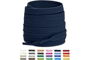 Laceter Lacets Plats Premium en Coton pour Baskets - Lacet de Remplacement pour chaussures de Sport et Sneakers ou pour Enfants - Épaisseur 8mm - Compatible avec Converse, Nike