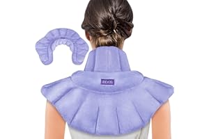REVIX Microwave Heating Pad for Neck Shoulders and Back Pain Relief with Moist Heat, Weighted Microwavable Heated Neck Wrap Warmer, Scented