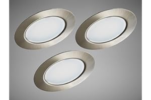 Trango Conjunto de 3-12 voltios AC/DC Foco empotrable LED, luminaria empotrada, luz de techo TGG4E-032 níquel mate para reemplazar luces de muebles convencionales G4 luces de campana de cocina, etc.