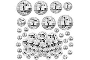 Wanfoou - Bola de discoteca de espejo, 54 piezas para decoración de discoteca, decoración para bar, fiesta de escenario, decoración del hogar, recuerdos de fiesta de Navidad y suministros (2/3/4/5 cm)
