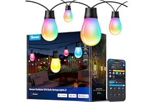 ‎GOVEE Govee Lichterkette Außen 15M, RGBICW LED Outdoor Lichterkette, IP66 Wasserdicht, App-Steuerung, 111 Szenenmodi, 65lm pro LED Lebensdauer 25000h, Funktioniert mit Alexa und Google Assistant