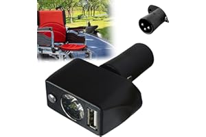OUGPIU LED Beleuchtungssteuerung für Elektrische RollstüHle,3-Poliger XLR-Kopf,USB-Ladelicht für Elektrische RollstüHle,LED Licht Elektrorollstuhl Einstellbarer Winkel,für ältere Menschen