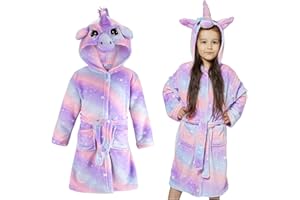 KAKU NANU Vestaglia Unicorno Bambina 4-11 Anni Morbido Cappuccio Vestaglia Bambino Accappatoio Ragazza Unicorno Bambina Regalo