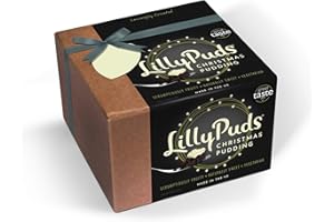 LillyPuds Traditional Medium Christmas Pudding, Premium Christmas Pudding with High Fruit Content, Made in The UK (454g - Serves 3-4)