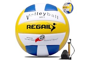 Aipwerer Volleyball - Beachvolleyball, Sports Volleyball, OFFizelle Größe 5, inkl. Ballpumpe und Aufbewahrungstasche, Wasserfester Volley Ball Soft Touchfür Training Beach Outdoor Indoor Spiel
