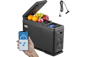 VEVOR 12 V Kühlschrank Kühlbox Auto, tragbarer 8 L Gefrierschrank Einzelzone, einstellbarer Temperaturbereich von -20 °C bis 20 °C, 12/24 V DC / 100–240 V AC, Kompressorkühler Outdoor, Camping