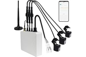 OWON 3-Phase WiFi Smart Home Energy Monitor with 3x80A Circuit-Level Sensors - Vue Real-Time Electricity Meter for Smart Life