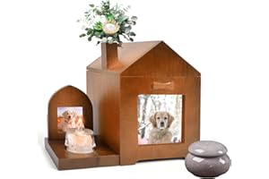 Umberdom 3 in 1 Pet Ashes Box Set, Wooden Urn Box Ashes Casket Keepsake Memorial Gift with Picture Frame, Cremation Box for Dogs Cats Rabbit Small Pet (Mini Urn)