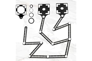POWEROLE Winkelschablone Template Tool, 12-seitiges Multi Angle Winkelmesser Lineal Metall Winkel Werkzeug Verstellbarer Konturenlehre Schablonen Messgerät für Tischler Fliesenleger Pflastern Loch