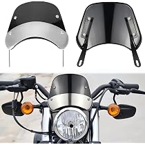Pare-brise Universel Moto Pour Phares Ronds 5-7" - Style Bobber Café Racer - Noir