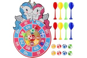 RoxNvm Diana Niños, Diana Dardos Niños, Tablero de Dardos para Niños con 3 Bolas Adhesivas 8 Dardos, Diana para Niños Dardos, Juego de Dardos para Cumpleaños Fiestas Regalos Niños y Niñas