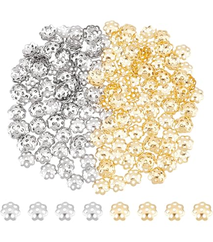 Lot De 30 Coupelles Perle Intercalaire Métal Argenté Forme Fleur 8 Mm - Pour Création Bijoux
