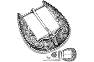 Yjfeshion 3Pcs Western Replacement Belt Buckles 1.5"(38mm) LongHorn Bull Single Prong Buckle Cowboy Rodeo Belt Accessory for Men Women