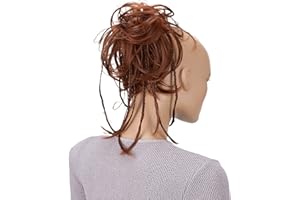 ‎CAISHA CAISHA XXL Haarteil Haargummi Daisy Dutt Hochsteckfrisuren Mit Geflochtenen Zöpfen Gewellt Kunstfaser Hitzebeständig DM17cm Kupferbraun G14D