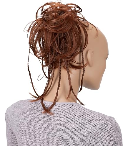 Chouchou Chignon Cheveux Synthétique Châtain Doré Cuivré - Court, Bouclé, Neuf Avec étiquettes