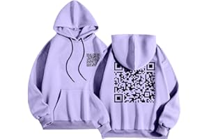 SANARYUN Funny Fu Qr Code Fuck-You Hoodie Herren Damen, Lustig Sweatshirt Mit Kapuze Humorous Hidden Message Shirt Funky Trend Y2K Hoodies Teenager Mädchen Qr Code Pullover Weihnachts Geschenk Unisex