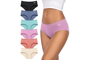 TANSTC Culottes Femme Coton Élasticité Parfaite – Taille Moyenne, Confort Respirant – Lot de 6