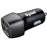 Dyazo 501 24 W Dual Car Charger for iPhone Xr/Xs/Max/X/8/7/Plus, Galaxy and All Other Cellular Phones Carbon Black