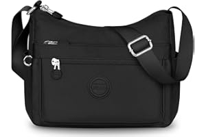VOBUKE Umhängetasche Damen Mittelgroß Wasserdicht Nylon Crossbody Bag mit Vielen Fächern Leichte Schultertasche Verstellbarer Breitem Freizeit Kleine Messenger Bag für Einkaufen, Reisen