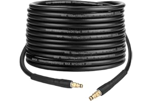 YLLUUOE 15m / 49.2Ft High Pressure Jet Washer Replacement Hose Extension Cleaning Pipe for Karcher K Series Pressure Washer K2 K3 K4 K5 K6 K7 Click Plug Quick Connector