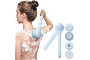 ‎OH,XIYU. Oh,XIYU.Elektrische Rückenbürste, Rückenbürste Gentle Exfoliating, Langstielige Duschbürste, Rücken Eincremehilfe für Women Men Senioren, Deep Cleansing for All Skin Types, Hygienic and Good Foam-Blau