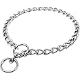 Pure Source India Diamond Cut Silver Dog Choke Chain Training Dog Collar for Cats, Puppies and Dogs (24 inch), Hard Metal, (Pack of 1)