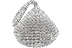 wocharm Mini Soft Body Bridesmaid women girl bride bling Diamante Crystal Prom Cocktail Party Wedding Engagement Evening Bag Purse Clutch Pouch Gold Silver