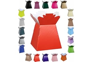 LARRYROO Glossy Vibrant Bouquet, Flower Box/Vase - Transportation Display, Presentation Boxes (1, Red)