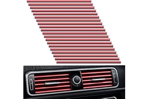 XDGBGFN 20 Stück Auto Zubehör, Auto Deko 20cm Auto Luftauslass Dekoration Streifen,Auto Deko Innenraum für die Meisten Lüftungsschlitze (Rot) (Rot)