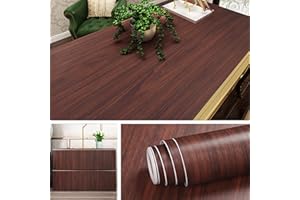 Livelynine 40CMX10M Rivestimento Mobili Adesivo Legno Pellicole Adesive per Mobili Noce Lavabile Carta Parati Adesiva Mobili Scuro Plastica PVC Rotolo Adesivo per Mobili, Porte, Piano da lavoro cucina