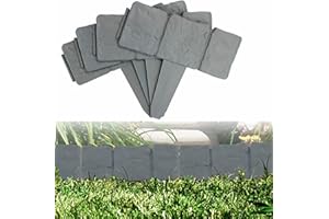 CXYXHW Empalizada de jardín para parterres, bordes de césped con aspecto de piedra, bordes de césped para parterres y césped, vallas adecuadas (20 unidades, gris)