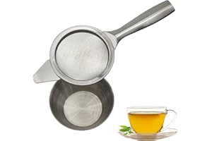 LOKXMVE Tea Strainer Fine Mesh,Tea Sieve,Stainless Steel Tea Strainer,Tea Strainers Kitchen Colander Sieve with Handle,Sifting Dry Ingredients,for Juice Egg Tea Coffee Flour Filter