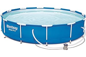 Bestway Steel Pro 56681 - Piscina (Piscina con anillo hinchable, Círculo, 6473 L, Azul, Adulto, 1200 l/h)