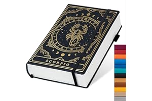 TIEFOSSI Constellations Carnet de notes A5 à couverture rigide à pointillés 100 g/m² 400 pages Papier à lettre Pour femmes, hommes, adolescents (Scorpio)