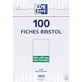 Oxford Révision 2.0 Lot De 50 Fiches Bristol 12,5 X 20cm Blanc Cadre Bleu Marine - Scribzee