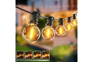 btfarm 13M Guirnalda Luces Exterior,15+1 G40 LED Guirnaldas Luminosas de Exterior,IP44 Impermeable Cadena de Luces para Jardín, Patio, Fiesta,Terraza, Blanco Cálido
