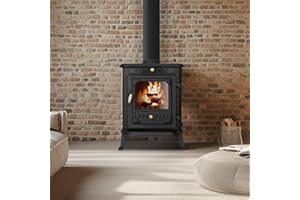NRG Multifuel Stove Cast Iron Multi Fuel Woodburning Fireplace 7 KW