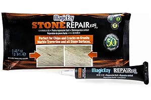 MagicEzy Stone Repairezy - (beżowy) - Stone Fix - granit, marmur i trawertyna Crack Repair Kit - Szybkie uszkodzenia i kolory - Płytki i blaty ...