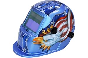BOLTHO Welding Helmet Auto Darkening Mask Hood, Solar Powered Shield Equipment with Adjustable Shade Range 9-13 for Mig Tig Arc Welder Mask(Blue Eagle)