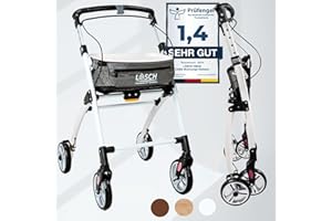 Casa Weiß Rollator schmal für Wohnung & Innenbereich, faltbar & leicht, 5 kg I höhenverstellbarer Wohnungsrollator von Lösch Reha I zuverlässige Gehhilfe für Senioren